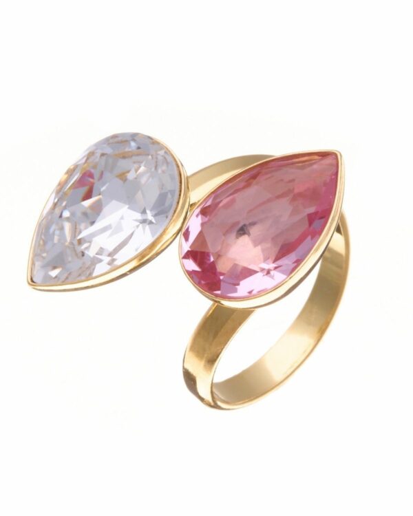 Crystal and Light Rose Ignite Ring with sparkling stones and elegant design